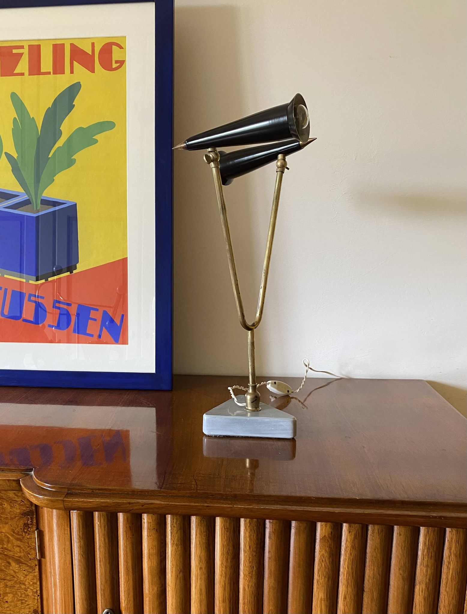 Mid-century double light table lamp, Italy 1960s