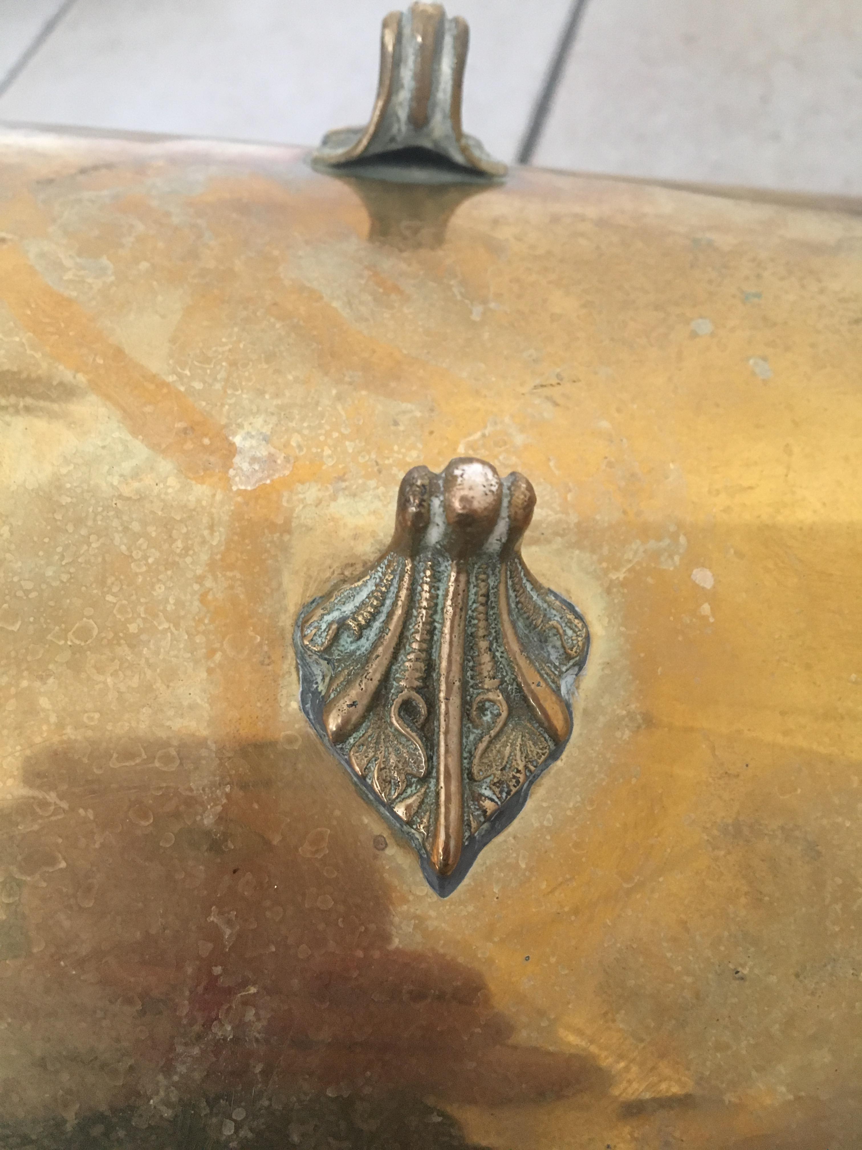 Log holder basket for brass fireplace