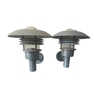 Pair of classic danish outdoor wall lamps