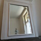 Beveled fireplace mirror