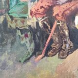 Old canvas painting signed Marcel Fontaine 1936