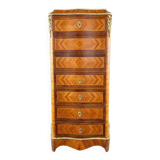 Marquetry Drop-Leaf Secretary, Louis XV Style, 19th Century