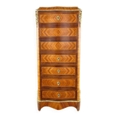 Marquetry Drop-Leaf Secretary, Louis XV Style, 19th Century