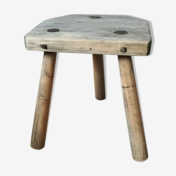 Cowhide tripod stool