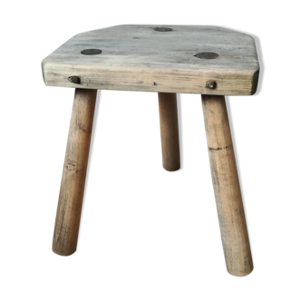 Cowhide tripod stool