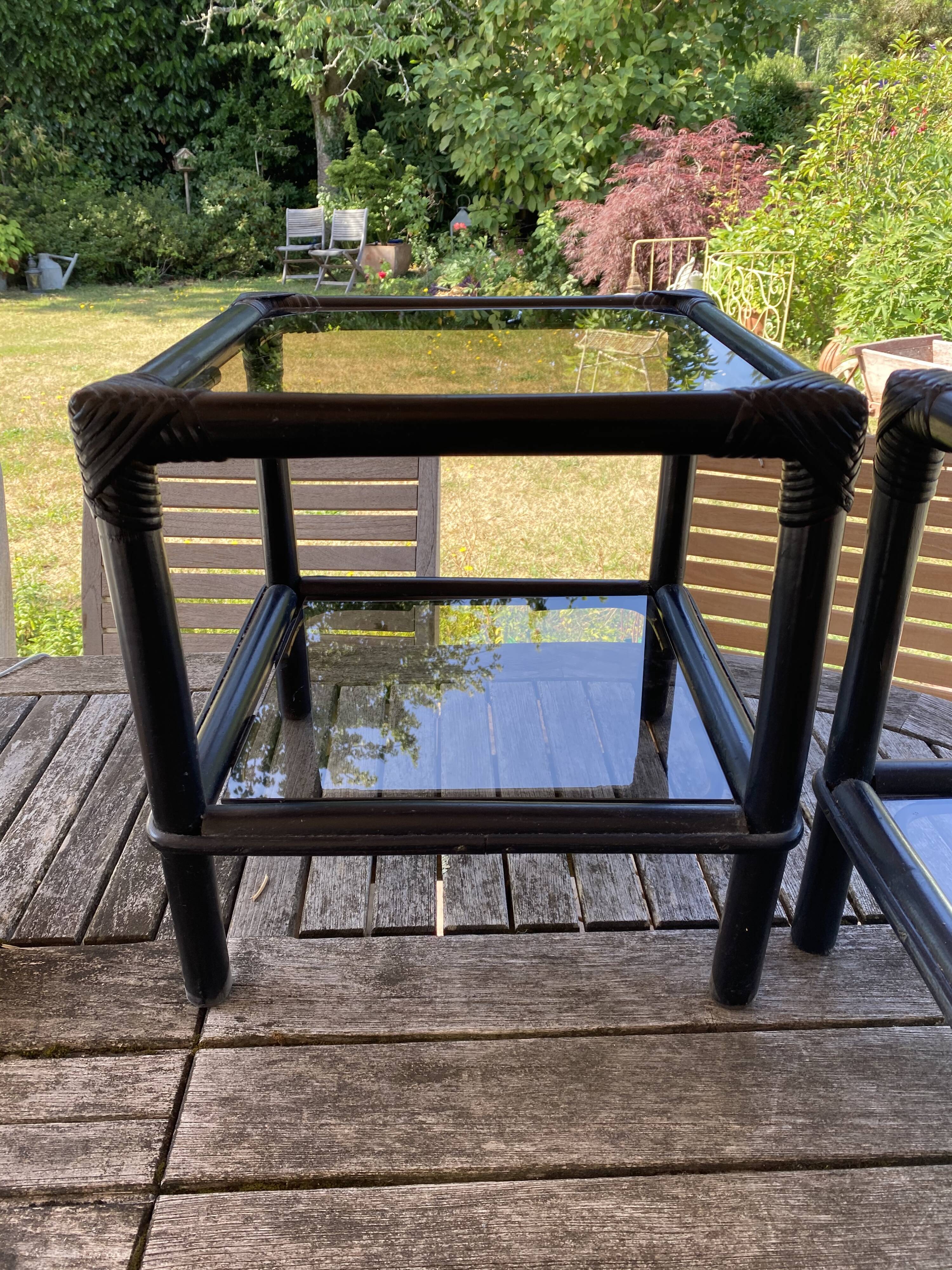 Pair of rattan coffee table