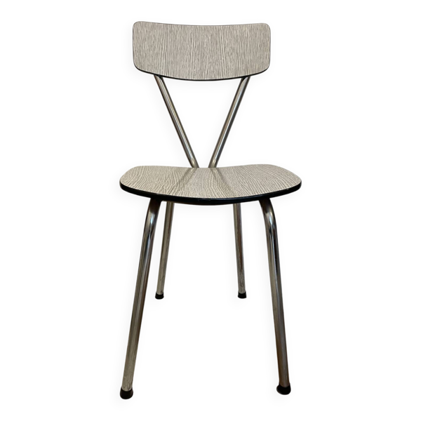 Chaise en formica blanc et noir