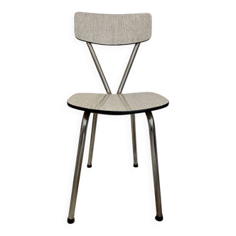 WHITE AND BLACK FORMICA CHAIR