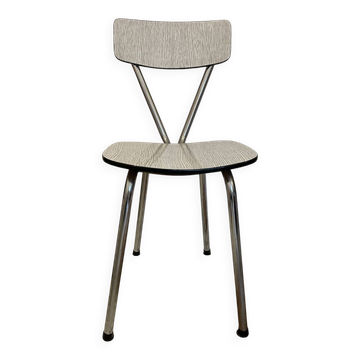 WHITE AND BLACK FORMICA CHAIR
