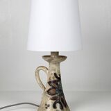 Pair of Bouffioulx sandstone candle lamps signed Dubois - 1970s