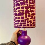 Expressive table lamp in Plum Black made from a vintage design vase by WGP.