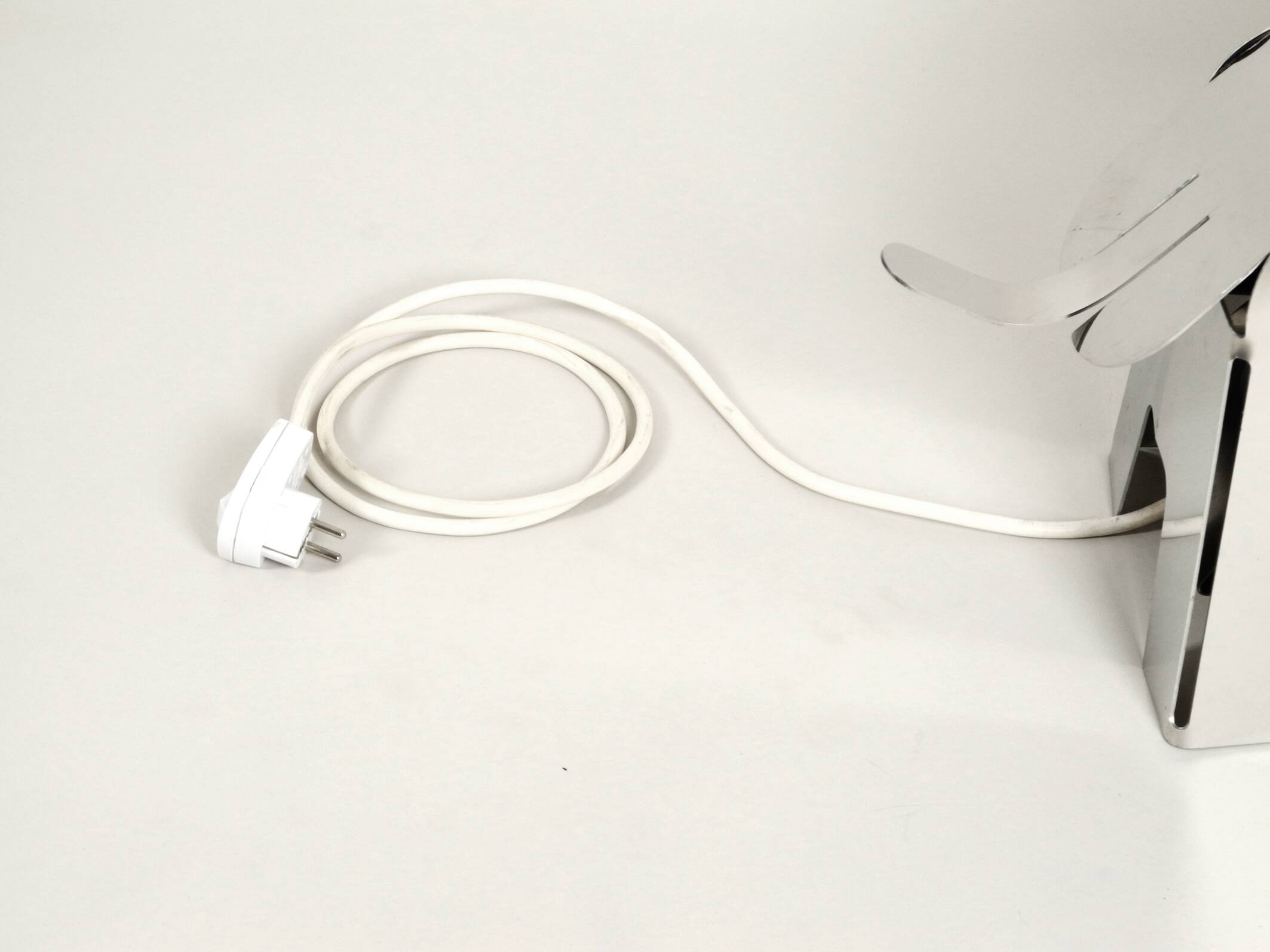 80s heavy metal chrome elephant floor lamp as side table Postmodern design