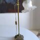 Art Deco bronze and frosted glass tulip lamp