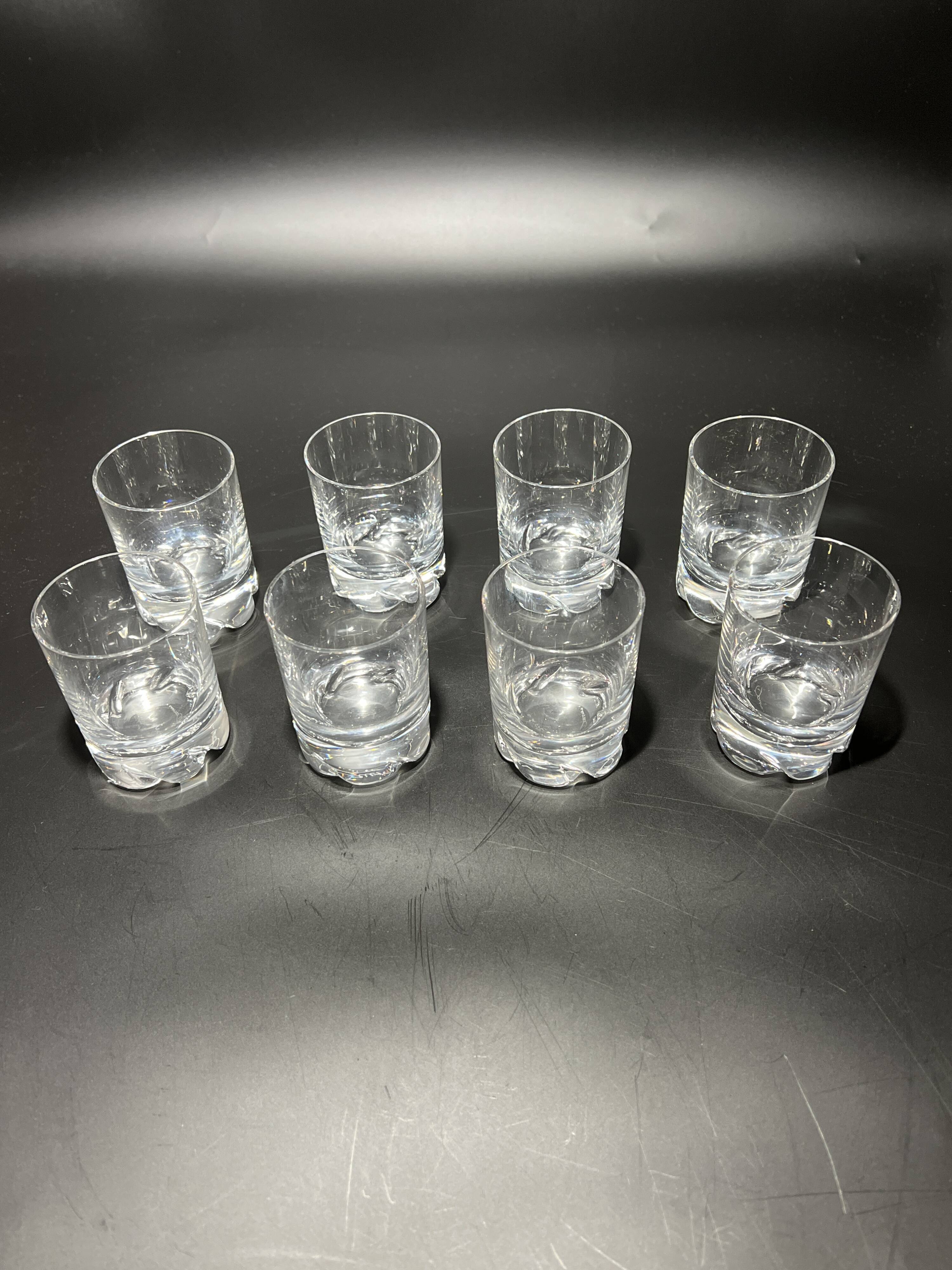 Box of eight cocktail glasses from the Daum brand