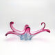 Large organic Murano sommerso bowl - Aquamarine blue and pink