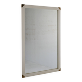 Scandinavian vintage mirror white with brass angles