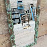 Old Art Deco mirror in Burmese teak