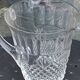 Carafe in transparent glass and crystal, chiseled, old pineapple pattern