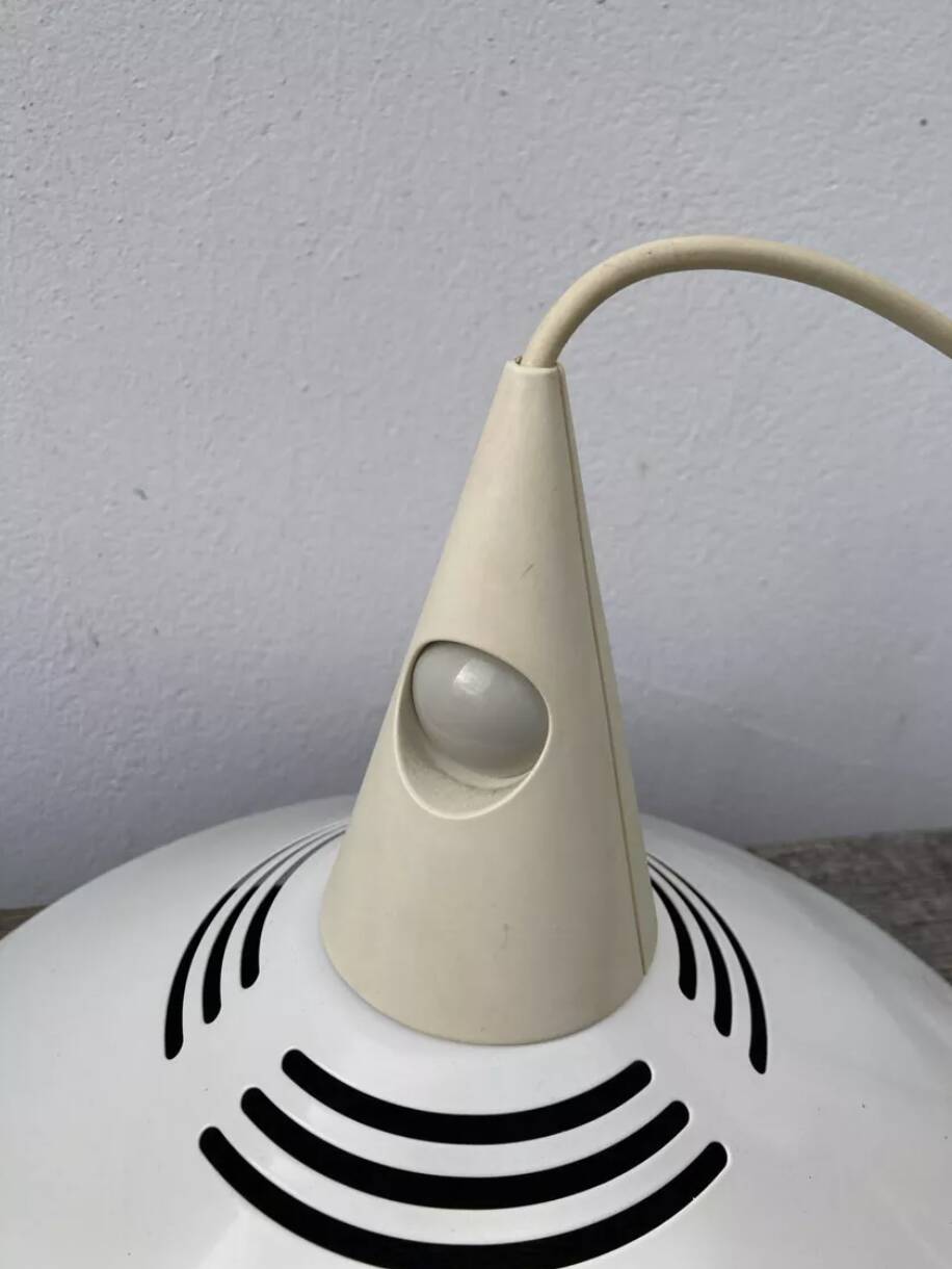 Pendant light 1980 white metal