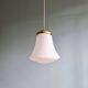 Vintage bell-shaped white opaline pendant light
