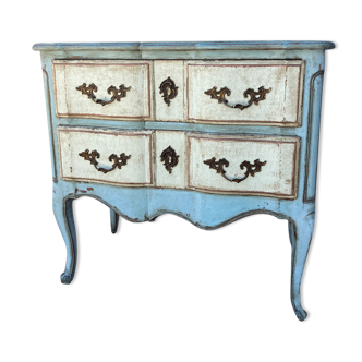 LouisXV style chest of drawers, 2 drawers painted