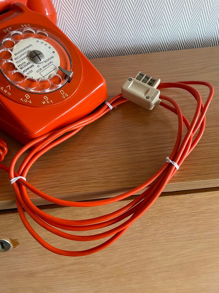 Vintage Socotel orange dial phone, 1971