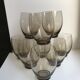 lot de 9 grands verres à eau design en verre fumé art déco années 30