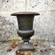 Iron garden urn planter, Antique French cast iron classical campana va