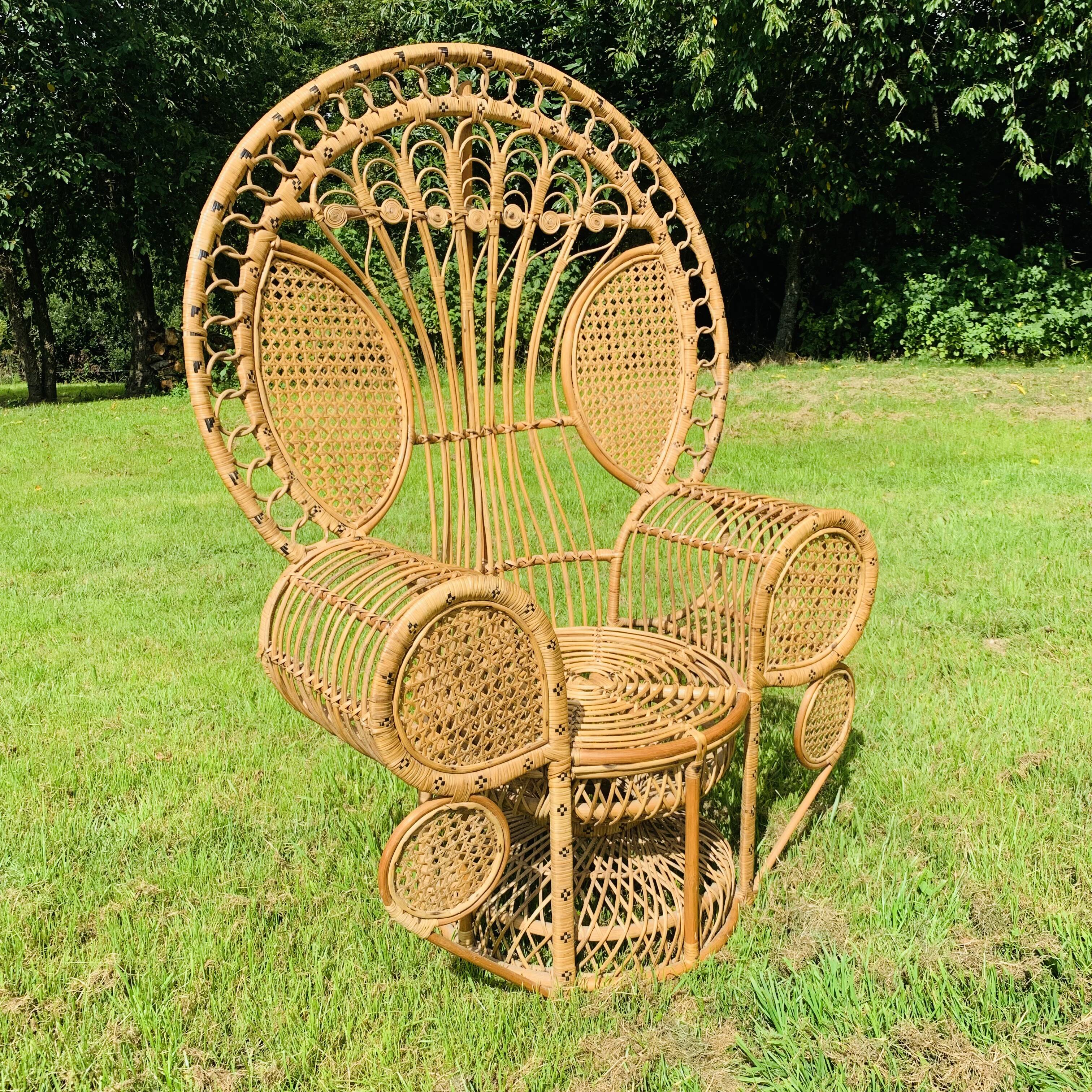 Fauteuil Emmanuel en rotin et osier naturel