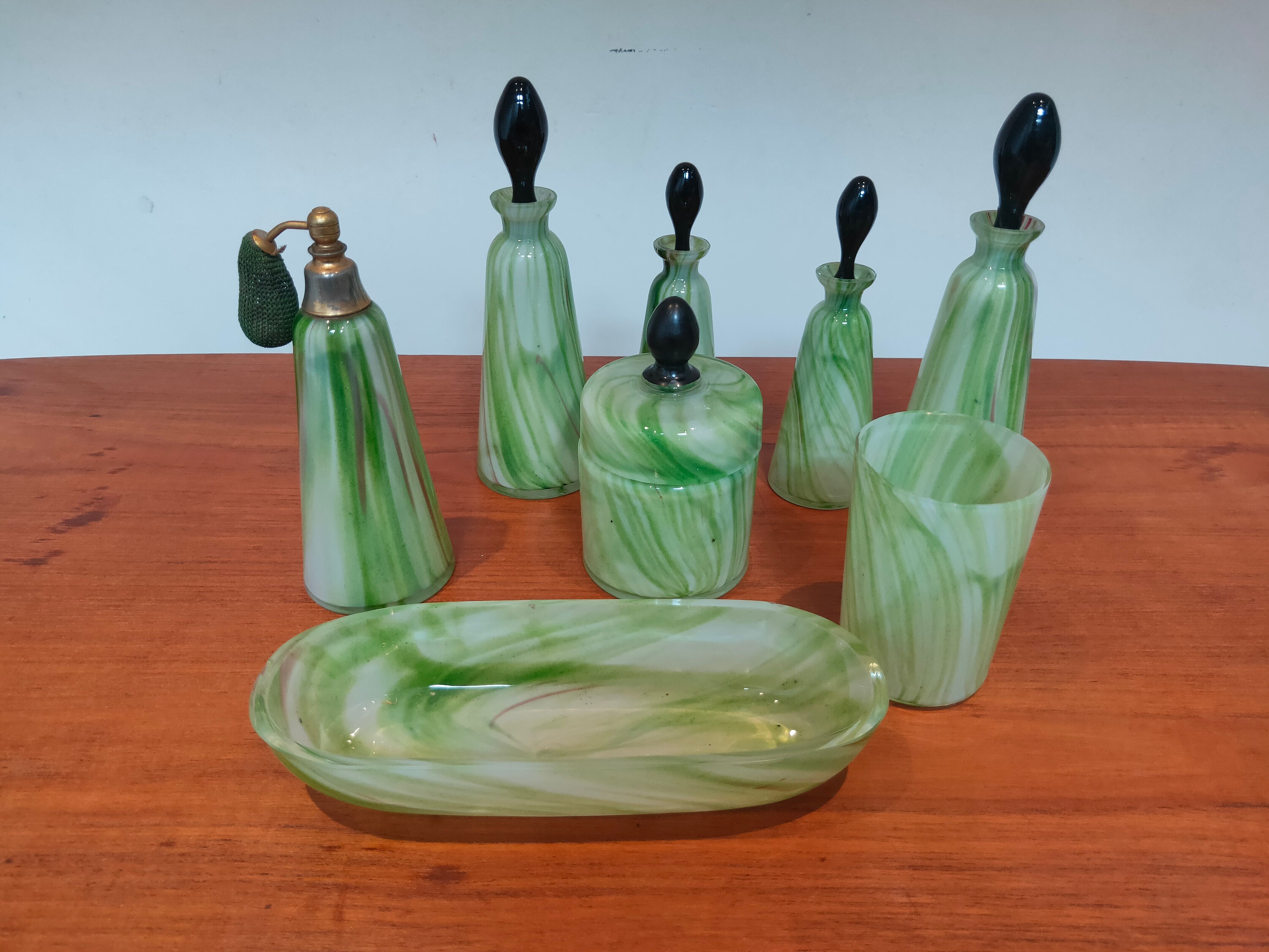 30s blown glass toiletries