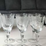 Set of 6 Large stemmed wine glasses