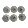 6 assiettes  anciennes 556112  Digoin sarreguemines roses bleues faience
