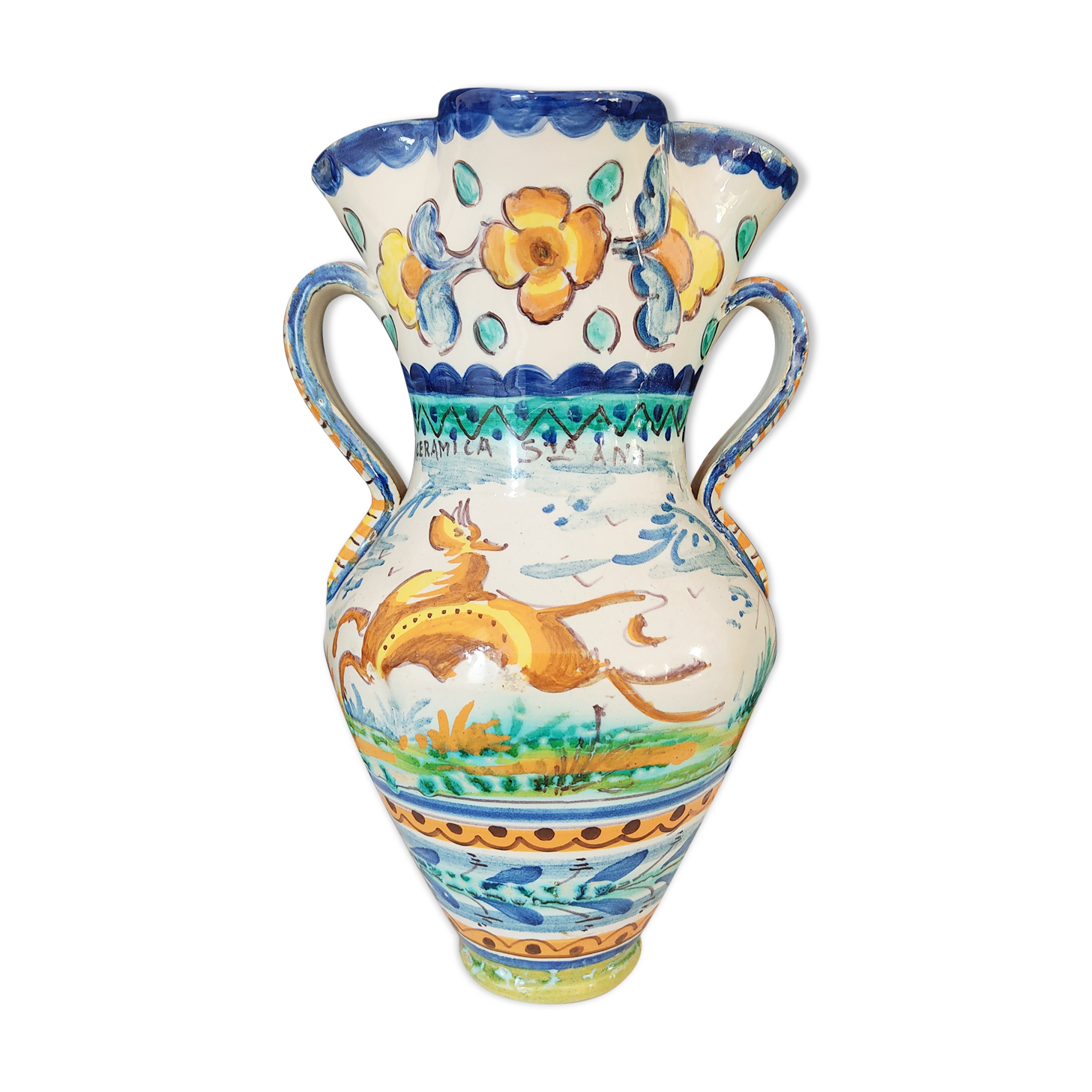 Vase with two ceramic handles Sante Ana Spain