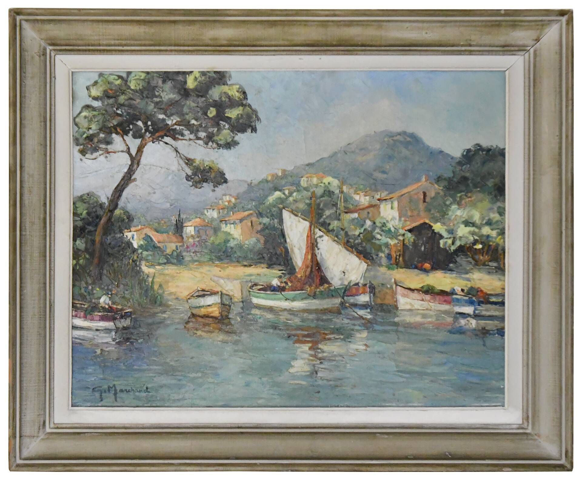 G. MARCHAND (20th century) Oil on canvas "Mediterranean Landscape"