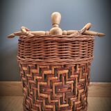 Wooden rattan basket