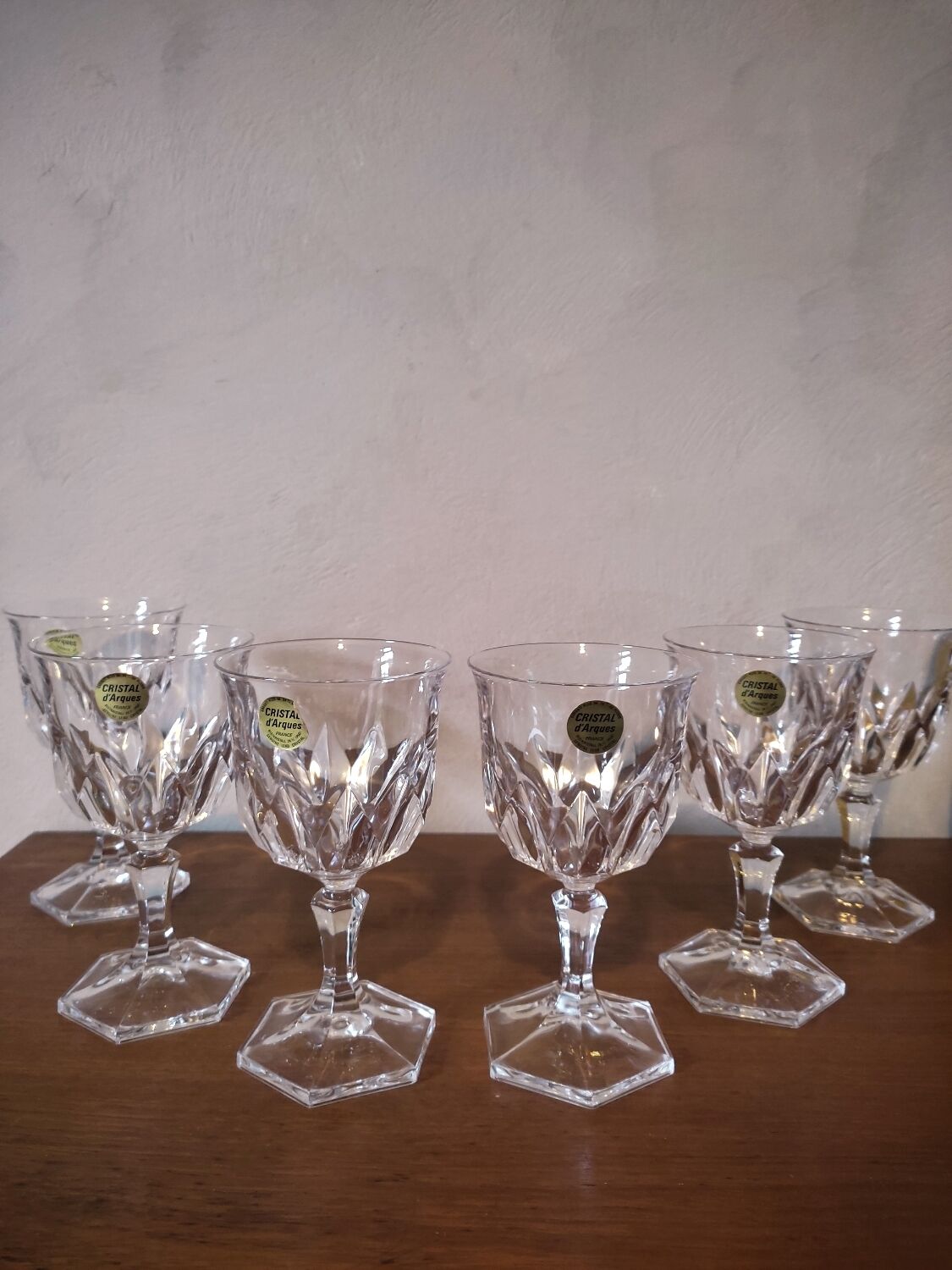 6 water glasses model Chaumont by crystal of Arques