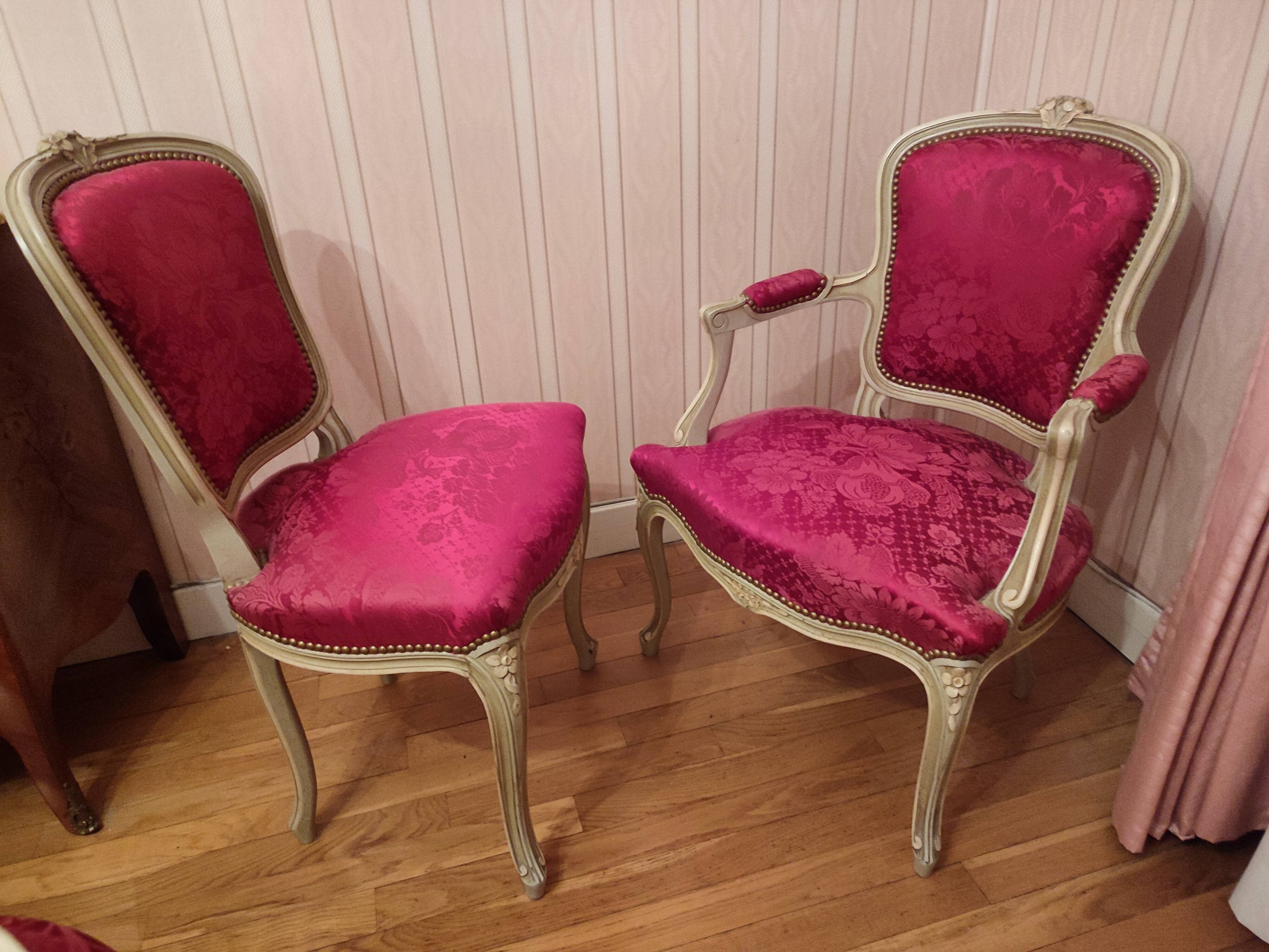 Pair of Louis XV amrchairs