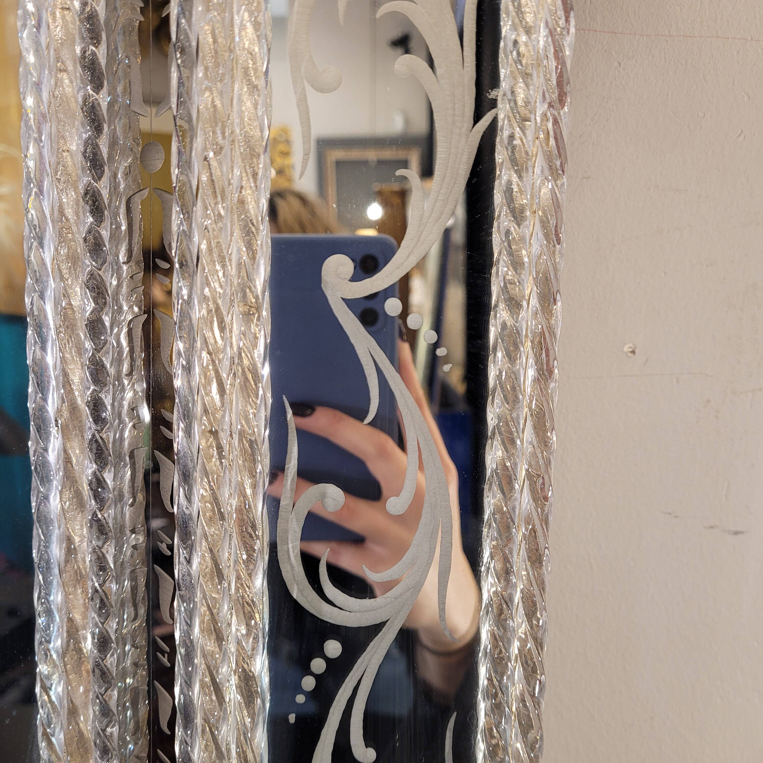 Espejo in Murano crystal, recorded in acid, Ongaro and Fuga, s.XX – Italia