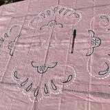Nappe rectangle neuve AG brodé main 196X174cm