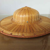 Hat colonial helmet in bamboo 70s