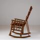 American rocking chair in wood and leather, 1960s
