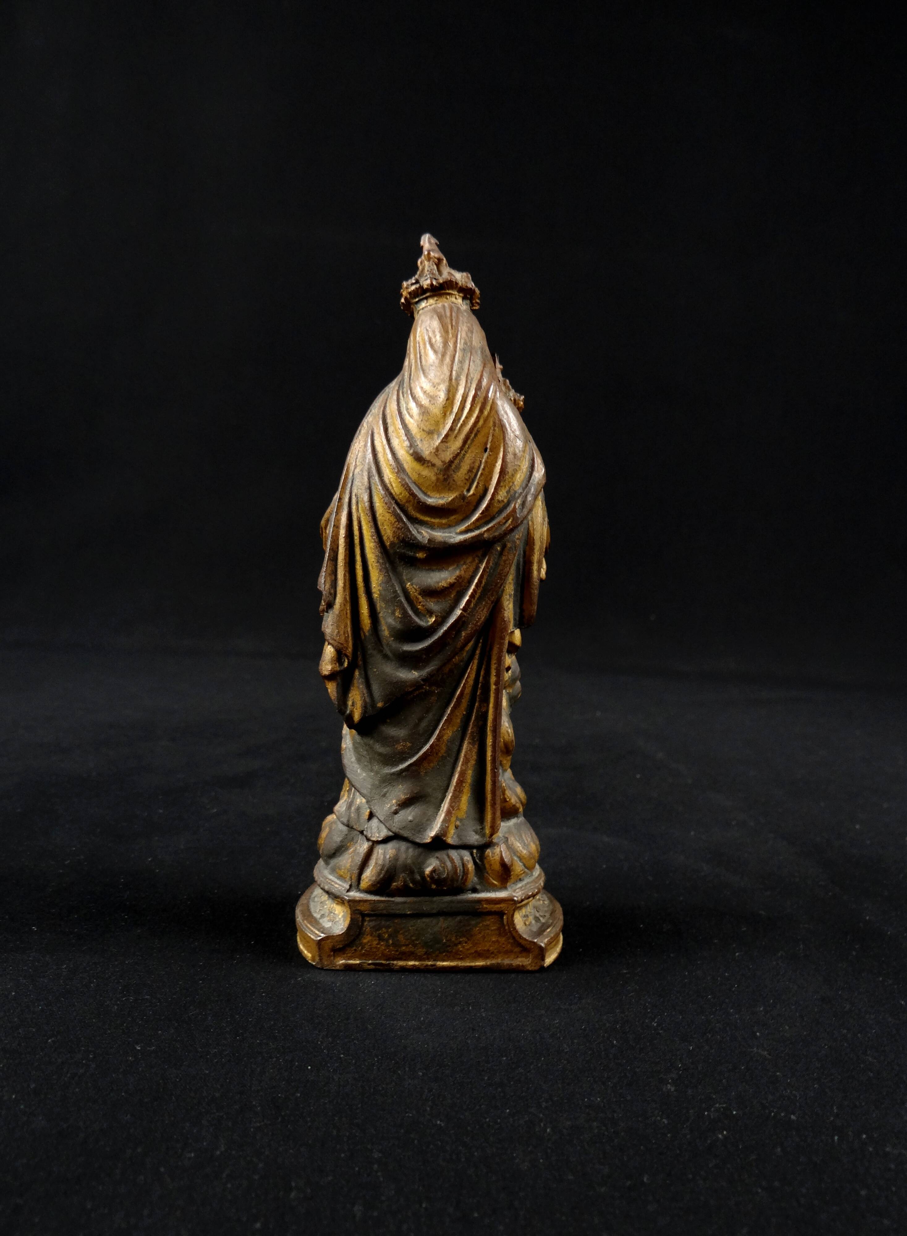 Statuette of the Virgin and Child Our Lady of Victories in 19th century spelter