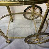 Dessert trolley rolling 1970 golden brass