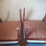 Paire de chaises basses en velours bleu