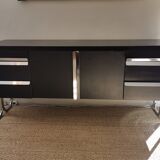 Vintage metallic sideboard in the Bauhaus style of the 70s