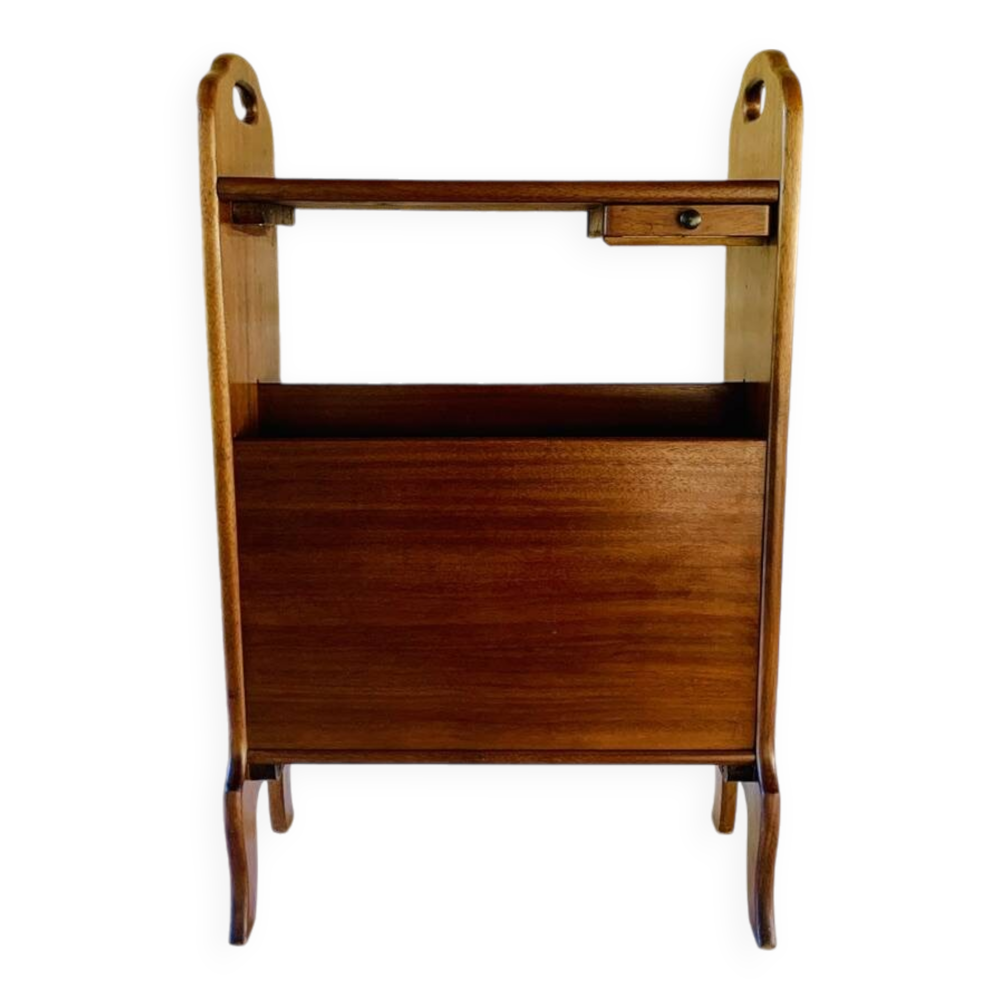 Vintage side table with magazine rack, 1960s