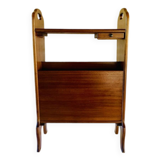 Vintage side table with magazine rack, 1960s