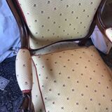Fauteuil XIXE style Louis Philippe à dossier violine