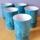 Ceramic glasses for orangeade J. Sagan, Vallauris
