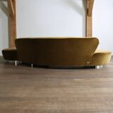 Vladimir Kagan serpentine sofa in velvet for Directional USA 1999